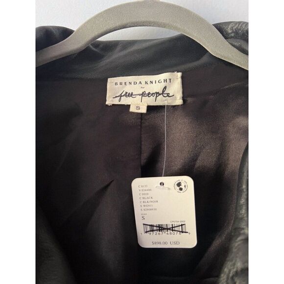 Free People Nigel Preston Chain Embellished Biker Jacket Leather - Picture 7 of 14